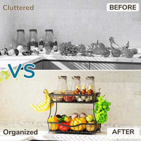 Zurklulu black kitchen organizer adds sleek style and practicality.