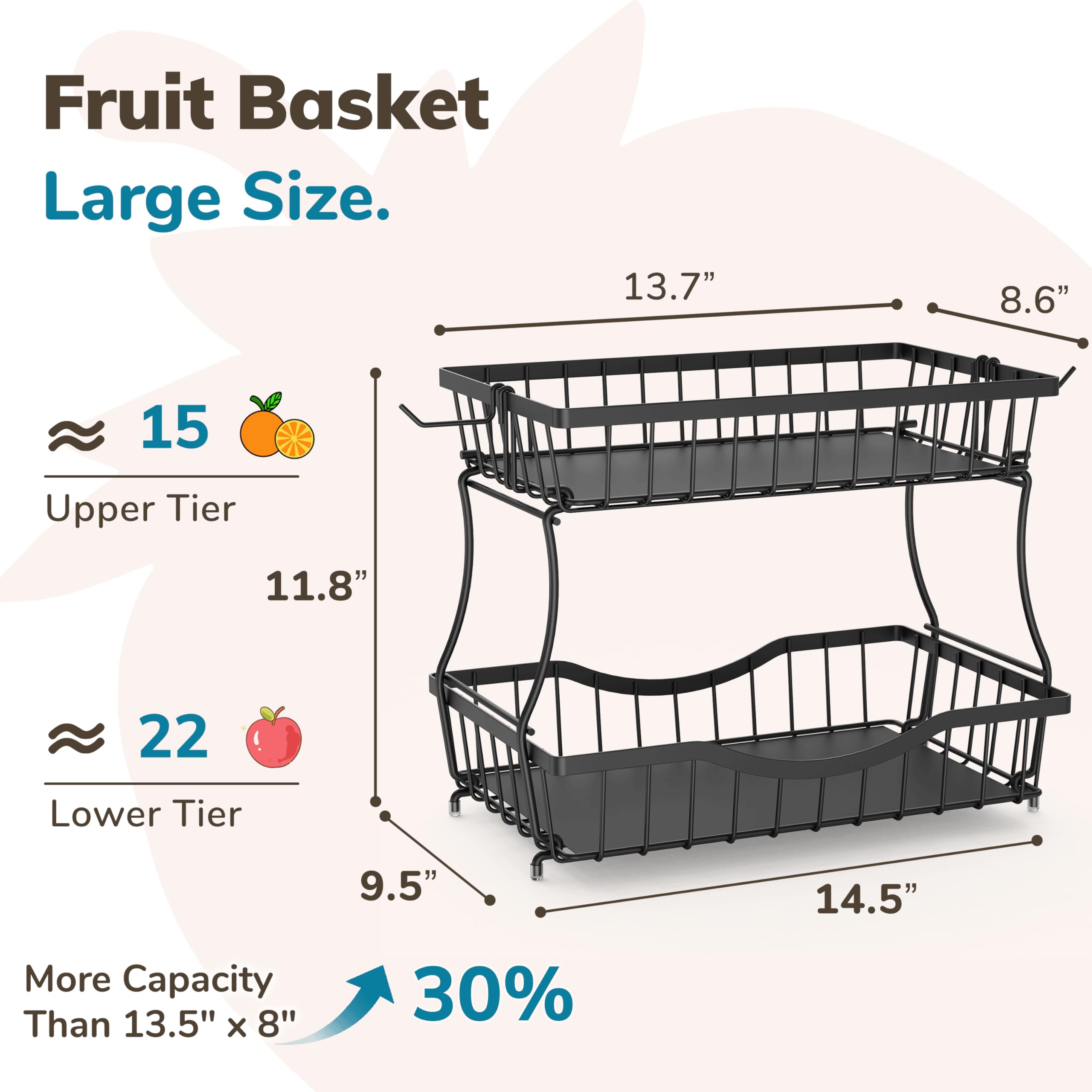 Zurklulu curved openings provide easy access to fruits and snacks.