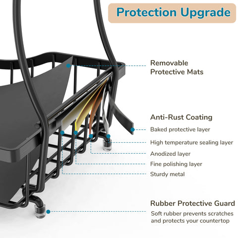 Zurklulu 2-tier design with elevated base protects countertops and reduces clutter.
