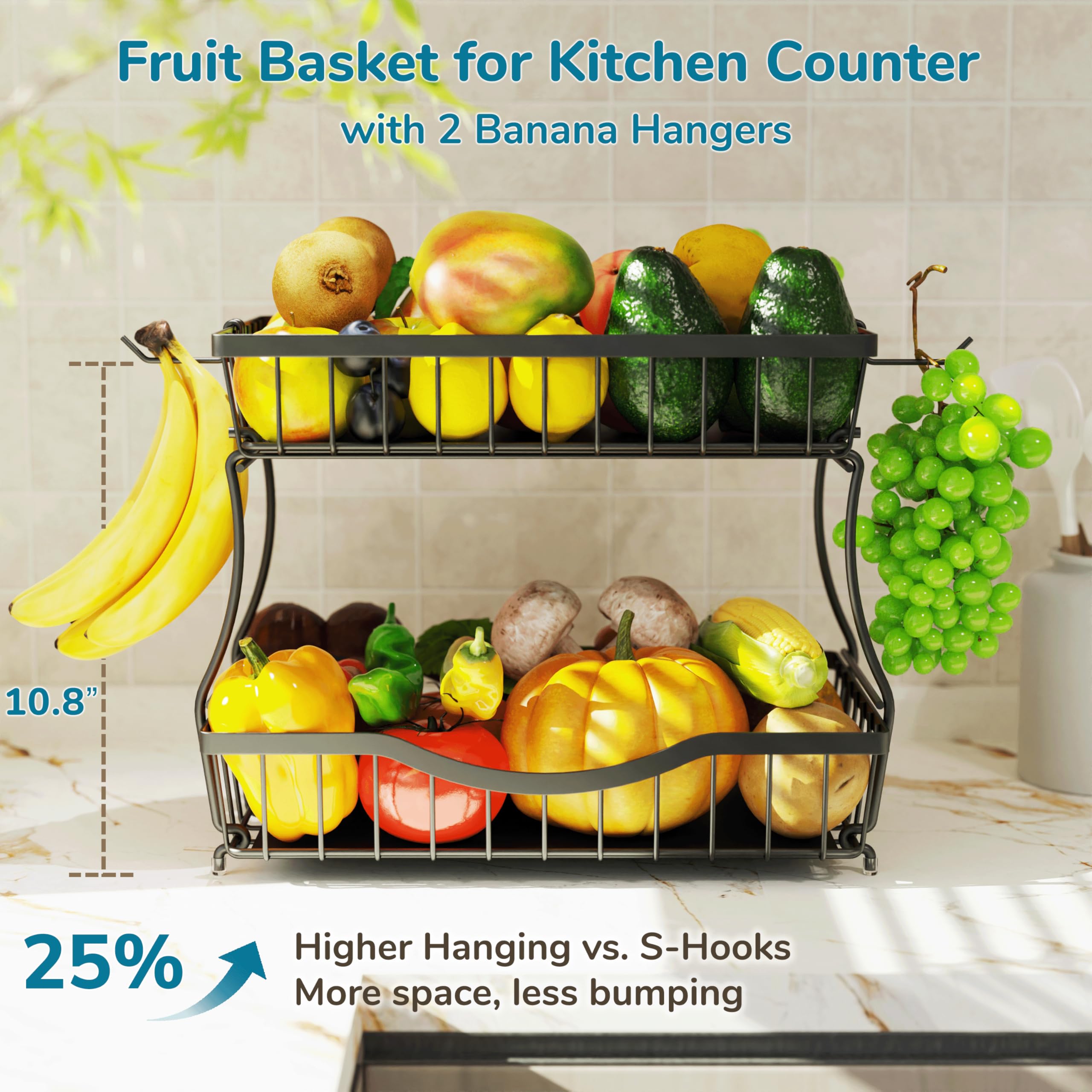 Zurklulu fruit bowl with removable mats offers flexible ventilation and storage.