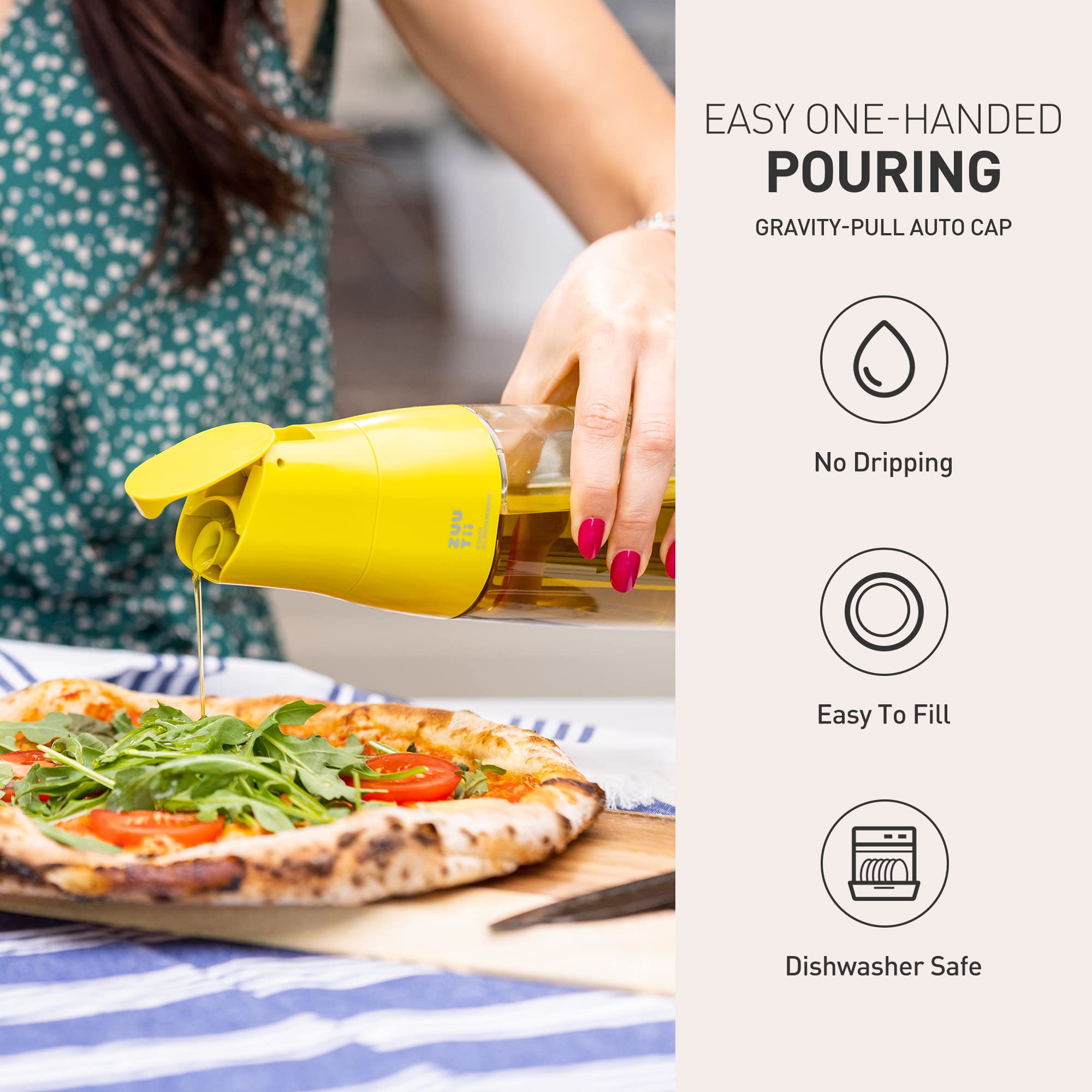 Zuutii gravity-pull cap bottle enables one-handed pouring with fewer spills