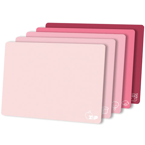 ZVP gradient pink cutting boards set with food icons for organized prep.