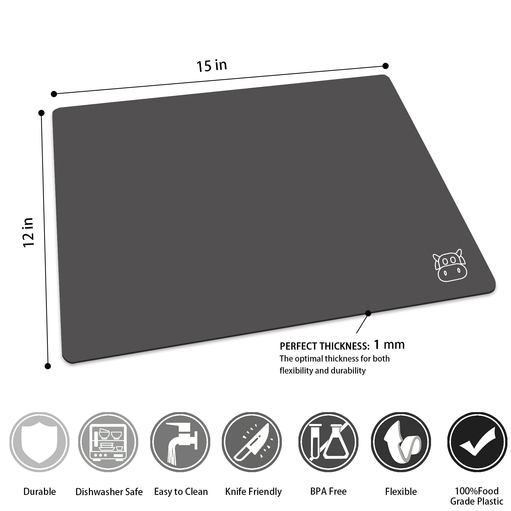 ZVP cutting board set gradient gray-2 board for bread and snacks.