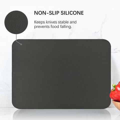 ZVP mat bends easily for pouring chopped ingredients into pans.
