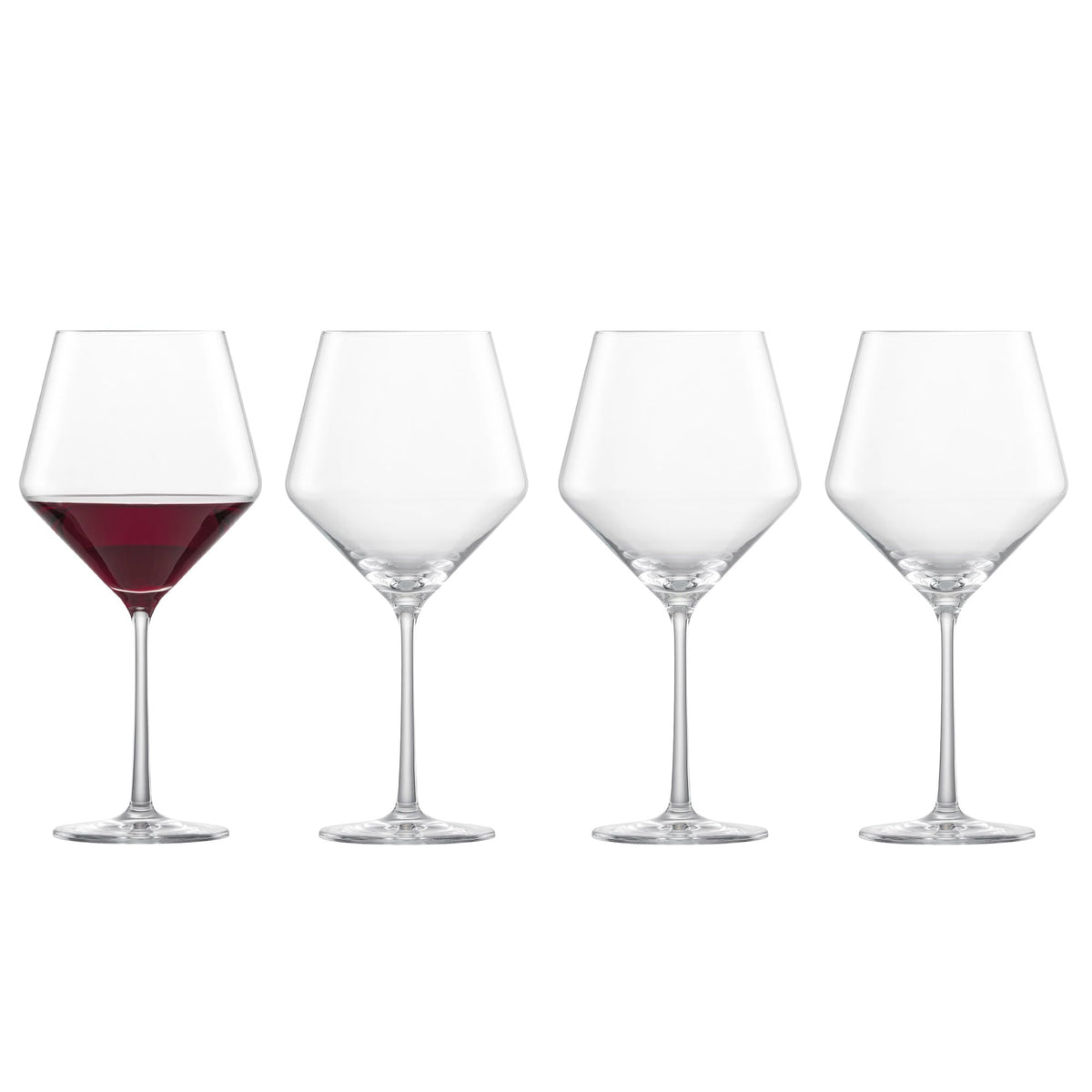Zwiesel Glas Pure Burgundy red wine glass set on table for elegant dining