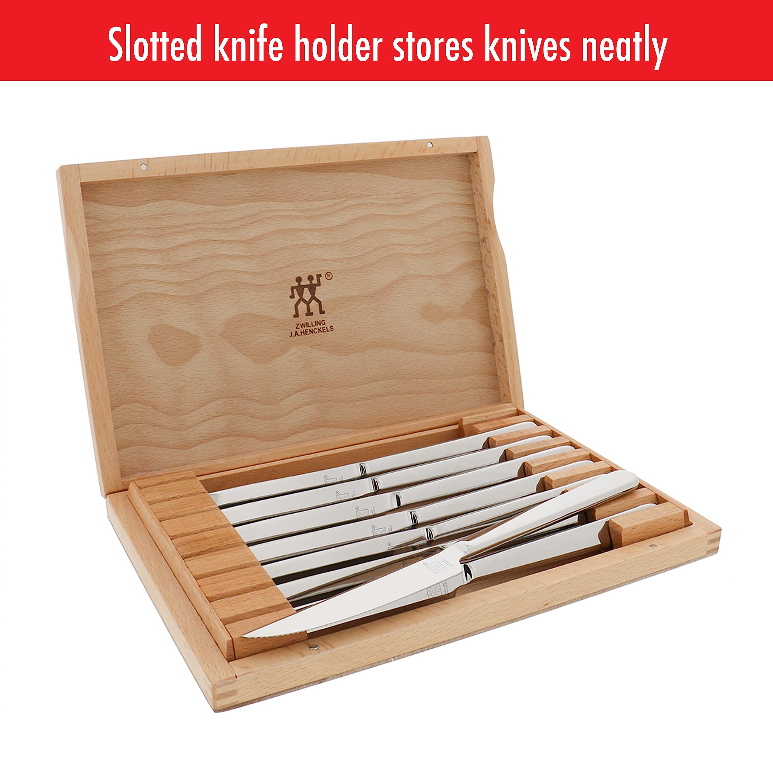 ZWILLING meat-cutting knives glide through thick cuts with ease.