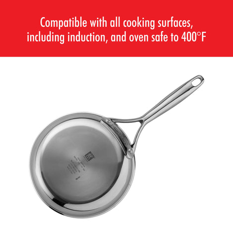ZWILLING Energy Plus oven-safe to 400°F allows versatile cooking.