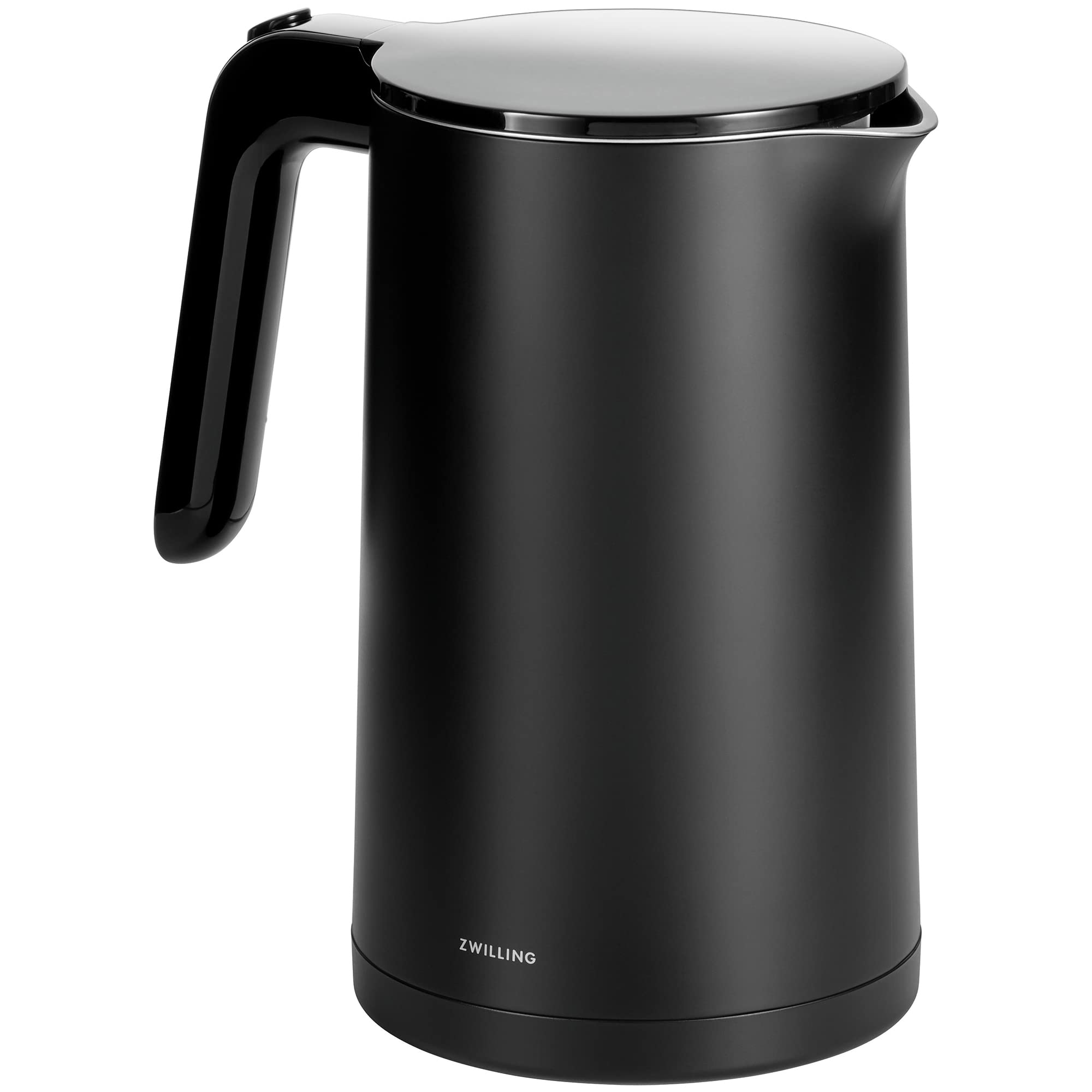 ZWILLING Enfinigy kettle with 70-degree lid opening for safer pouring.