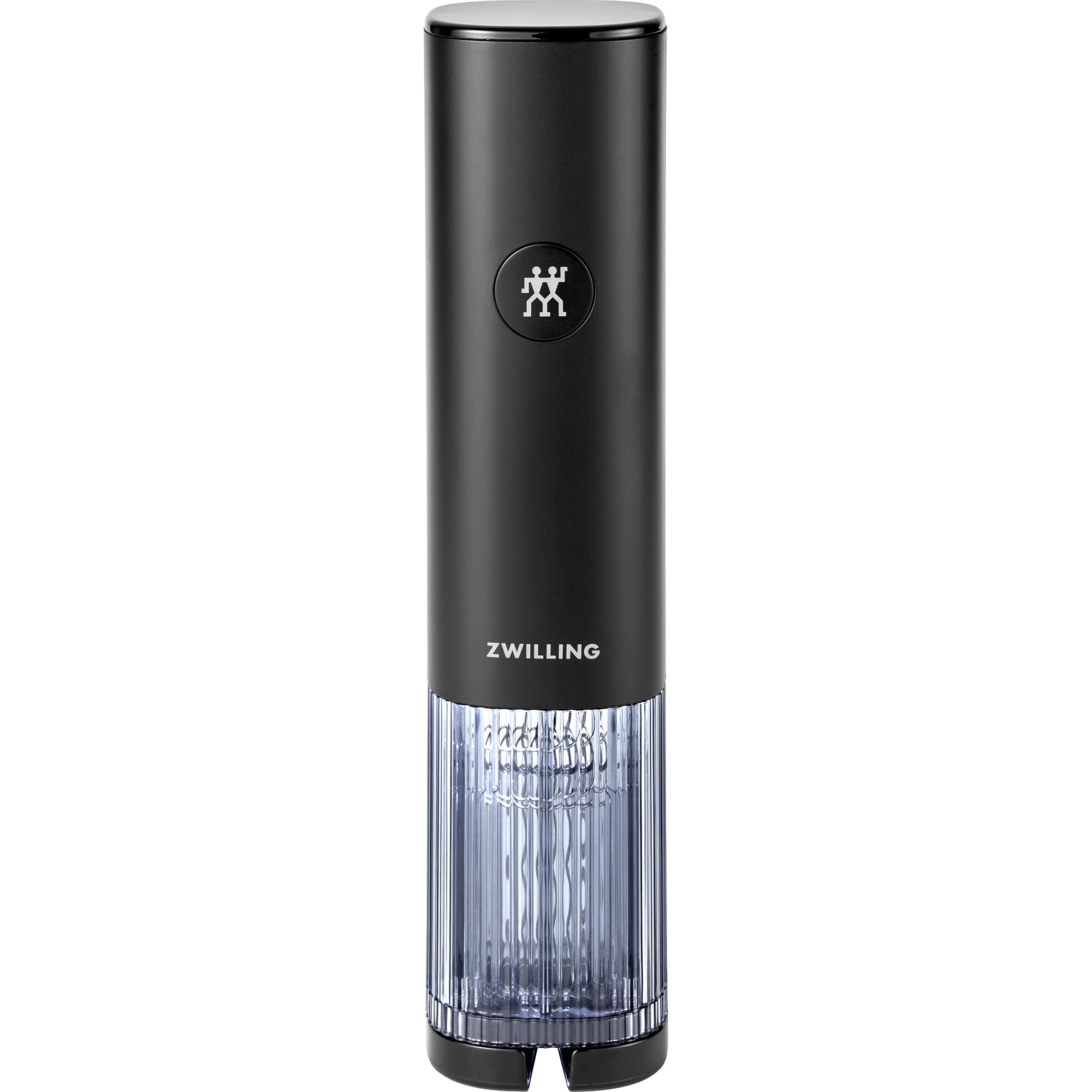 ZWILLING ENFINIGY wine opener front view highlights elegant matte black finish for stylish entertaining