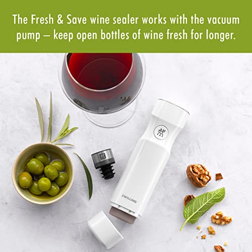 ZWILLING Fresh and Save vacuum pump attached to sealer for quick air removal.