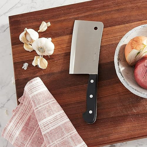 ZWILLING Henckels Classic cleaver handle and blade balanced for comfortable slicing