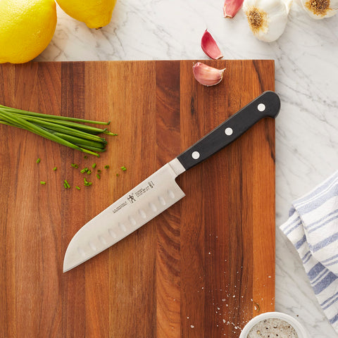 Zwilling Henckels Classic Santoku ergonomic triple rivet handle for balanced cutting