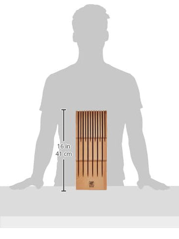 ZWILLING in-drawer knife organizer bottom level holds blades up to 10 inches, keeping them neatly tucked away.