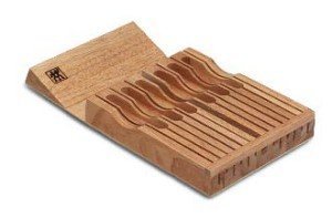ZWILLING in-drawer knife organizer sharpener slot for convenient maintenance within reach.