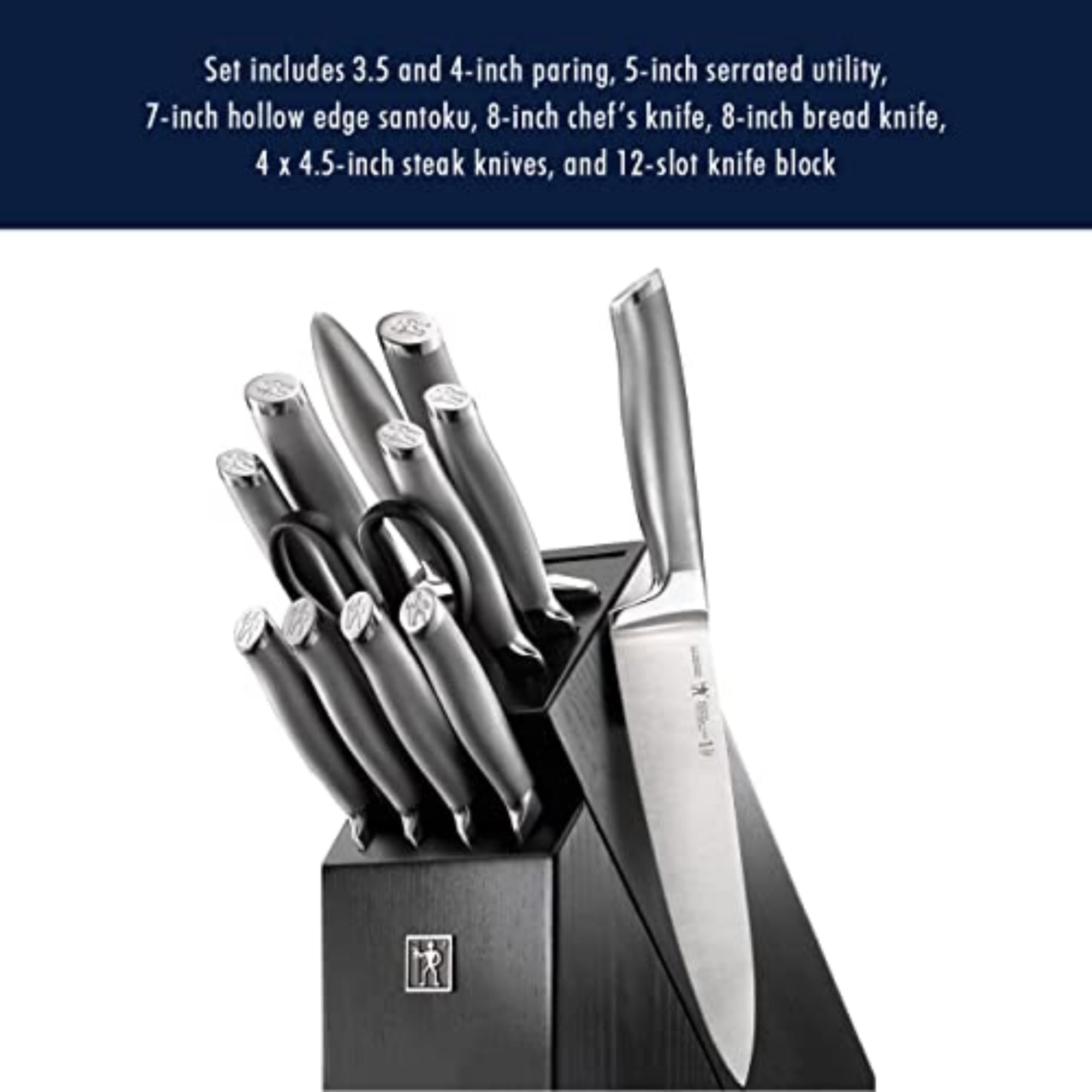 ZWILLING Modernist kitchen shears and 9-inch sharpening steel for maintenance.