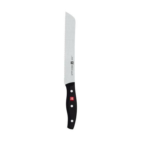 ZWILLING Twin Signature 8-inch bread knife blade close-up for precise slicing.