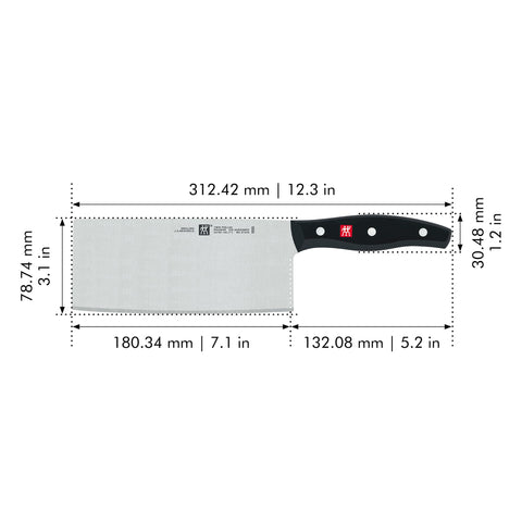 ZWILLING full tang construction provides durable balance during chopping