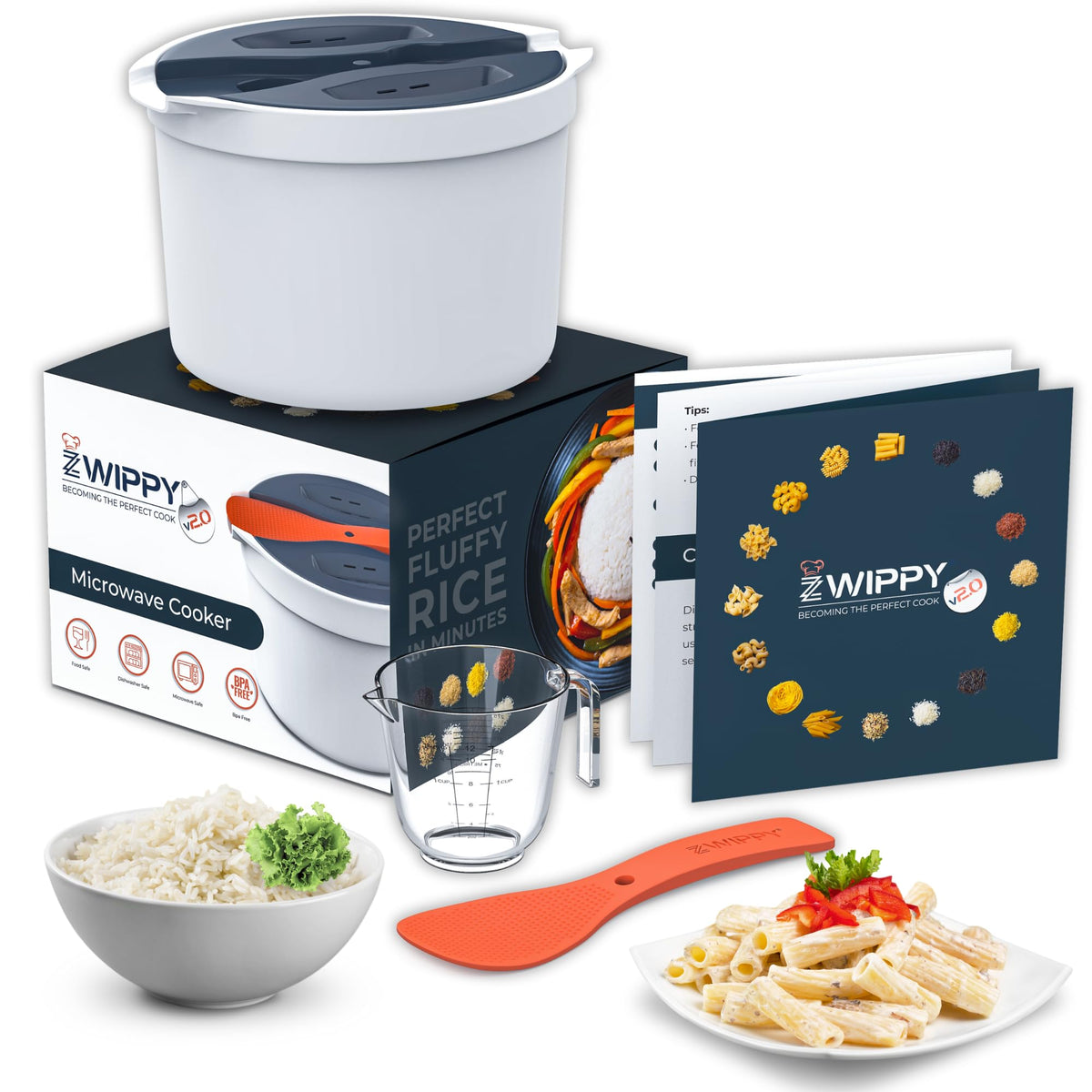 Zwippy microwave rice cooker steamer in use for quick, mess-free meals