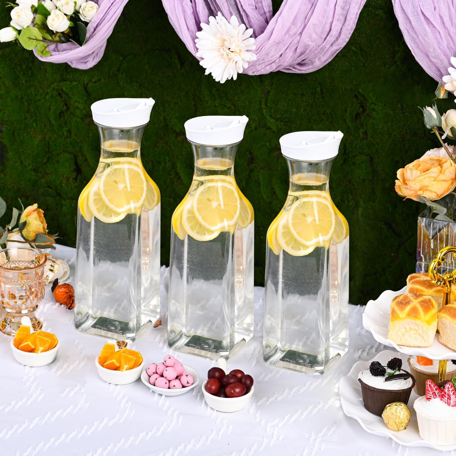 ZWYSLFCY PET carafes provide durable, spill-resistant serving options.