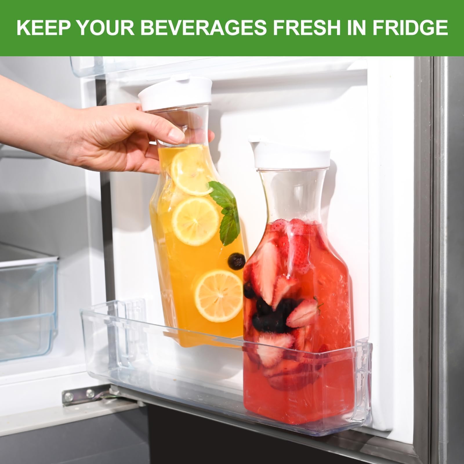 ZWYSLFCY 1L carafe is versatile for juice, milk, or water.