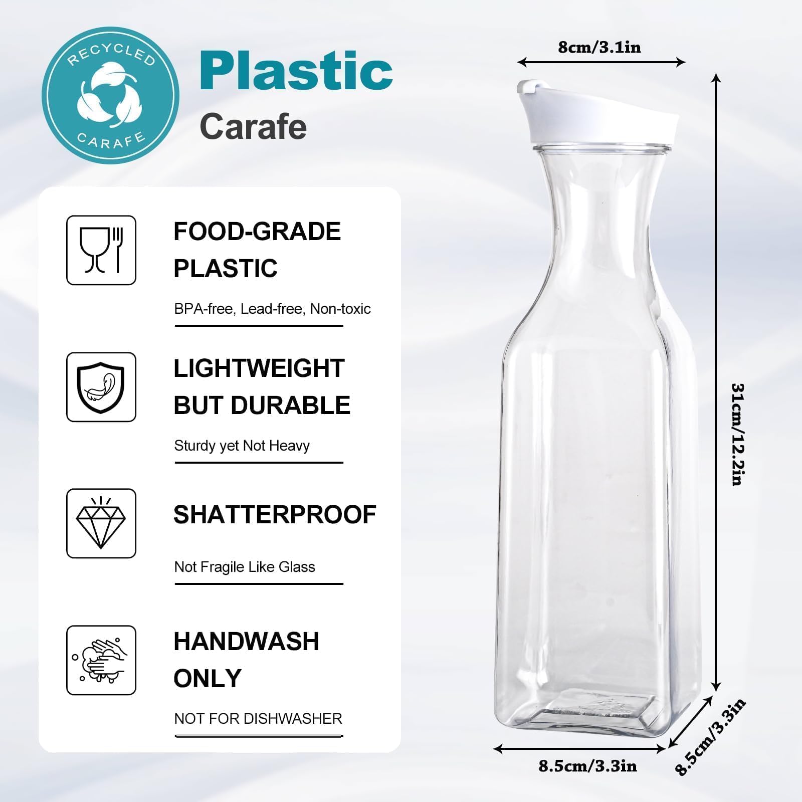 ZWYSLFCY square-base carafe offers fridge-friendly design and airtight sealing.