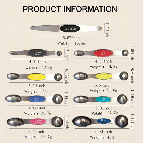 ZxlFiersp dual-sided spoons with oval tip reach into jars for liquids and spices