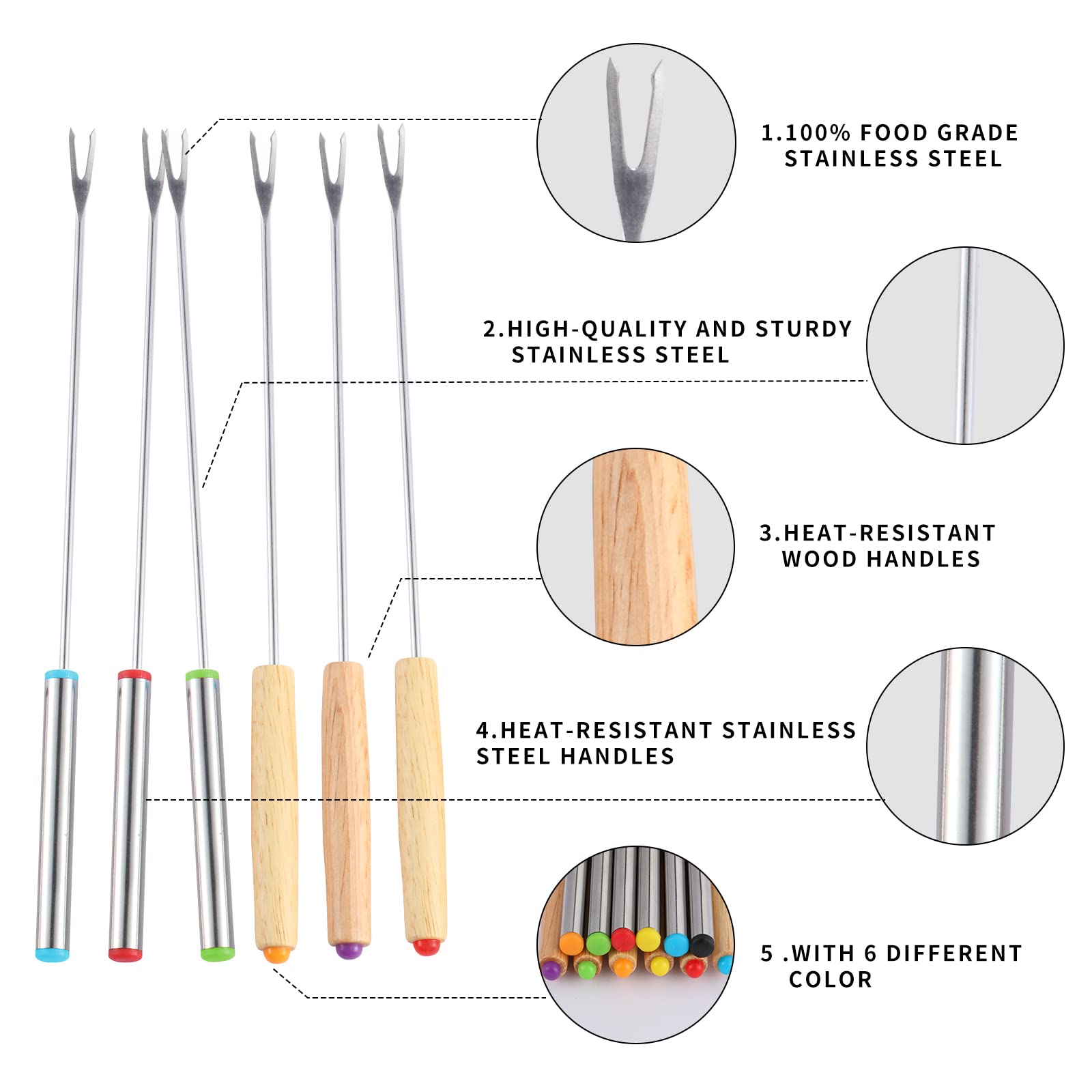 Zxmissu long 9.6-inch forks ideal for meat, dessert, and marshmallows.