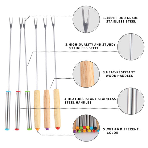 Zxmissu long 9.6-inch forks ideal for meat, dessert, and marshmallows.