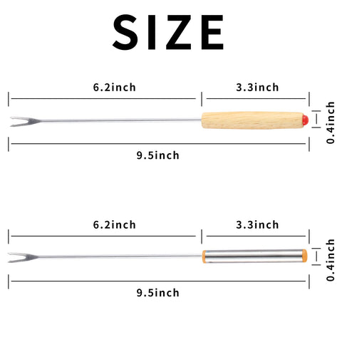 Zxmissu wood and stainless handles for comfortable grip during roasting.