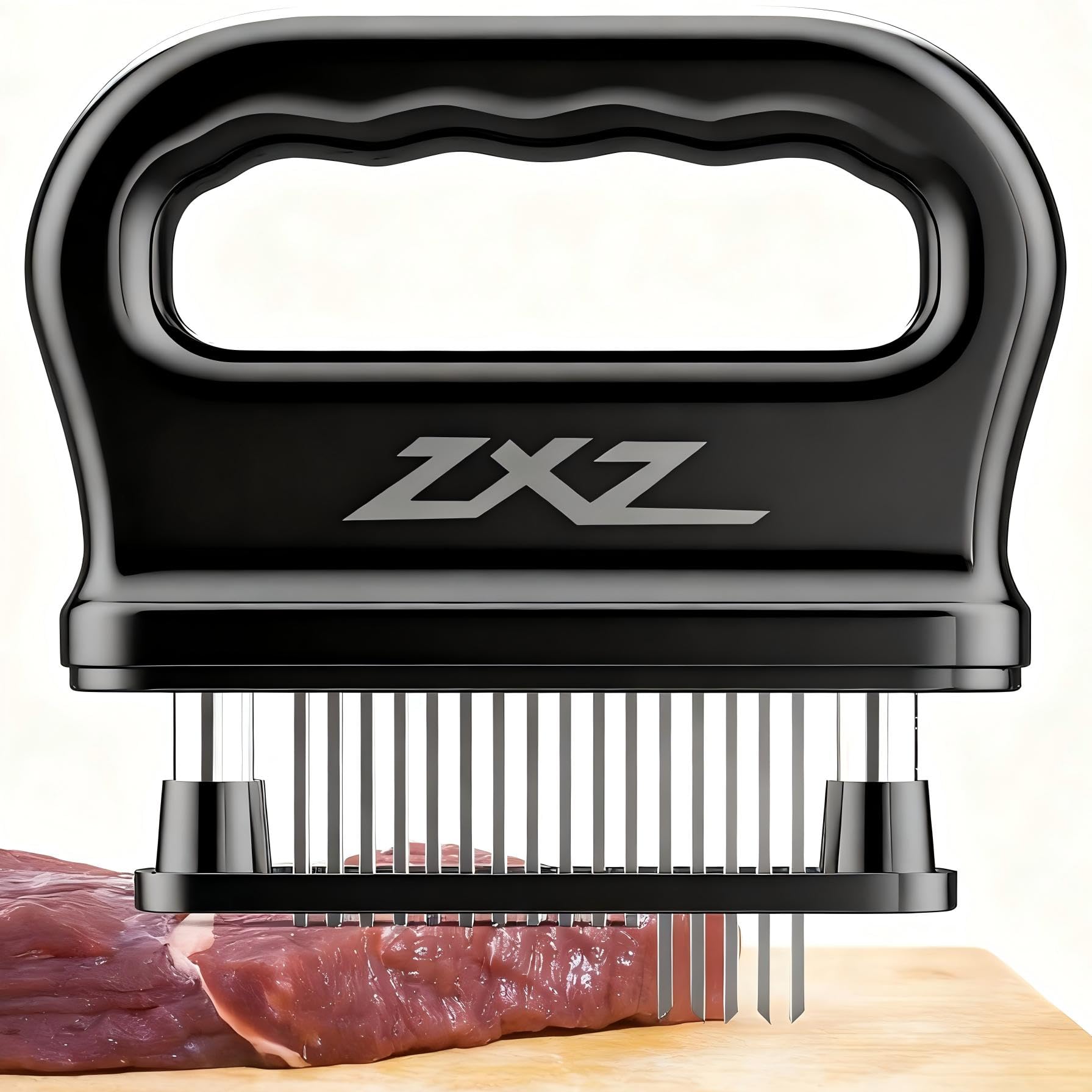 ZXZ meat tenderizer with 48-needle blade for even tenderizing and flavor penetration