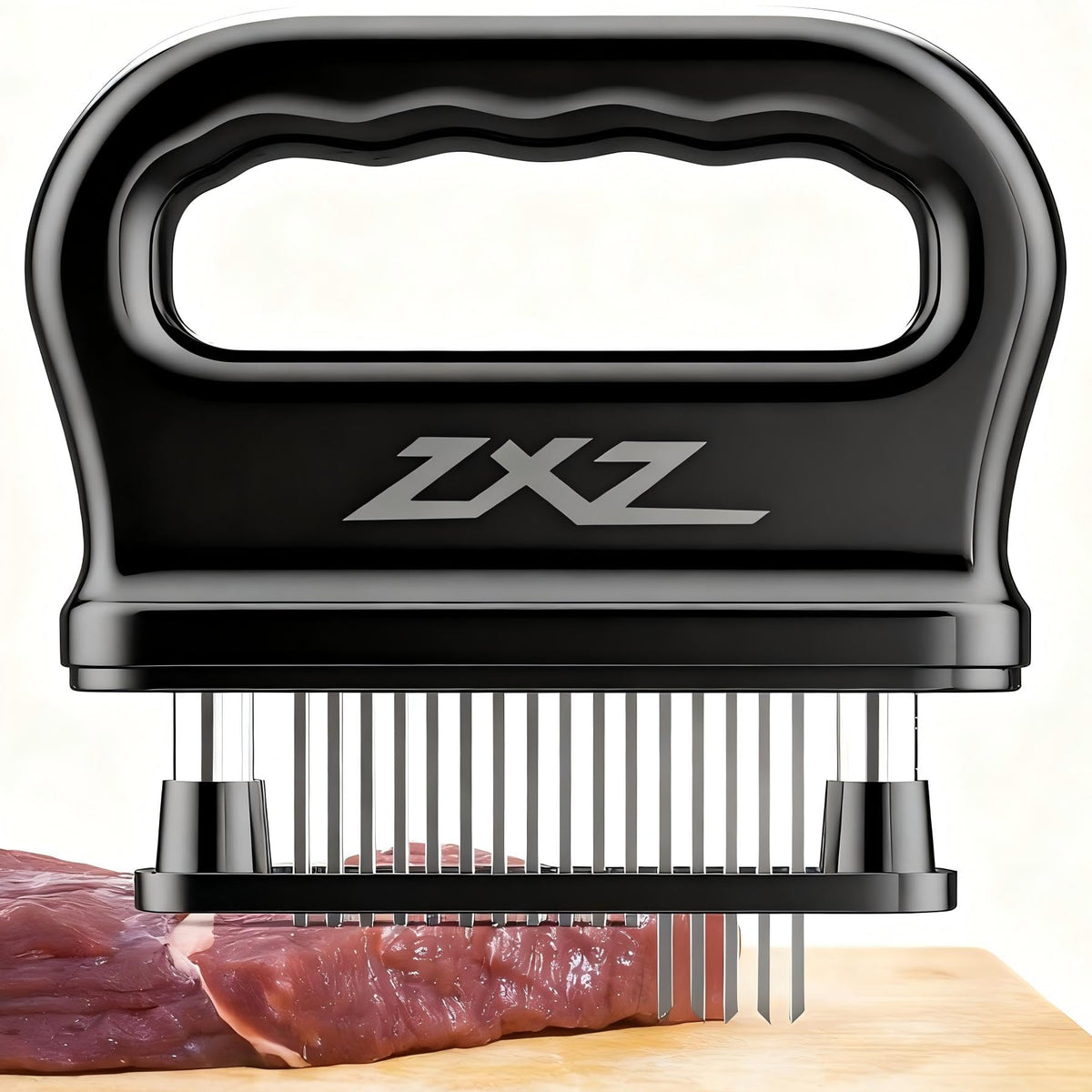 ZXZ meat tenderizer with 48-needle blade for even tenderizing and flavor penetration