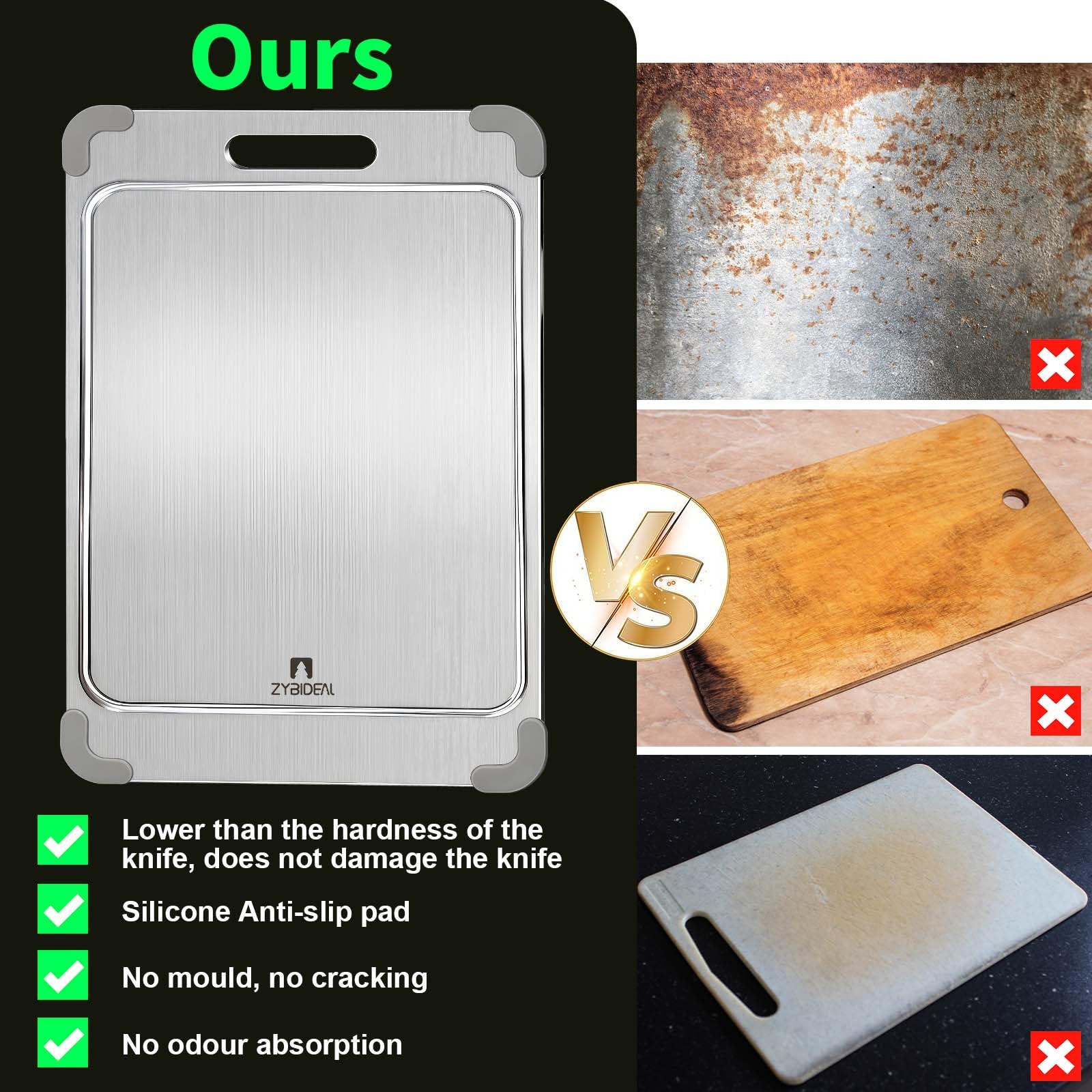 ZYBIDEAL titanium cutting board makes a practical gift for cooks and home chefs.