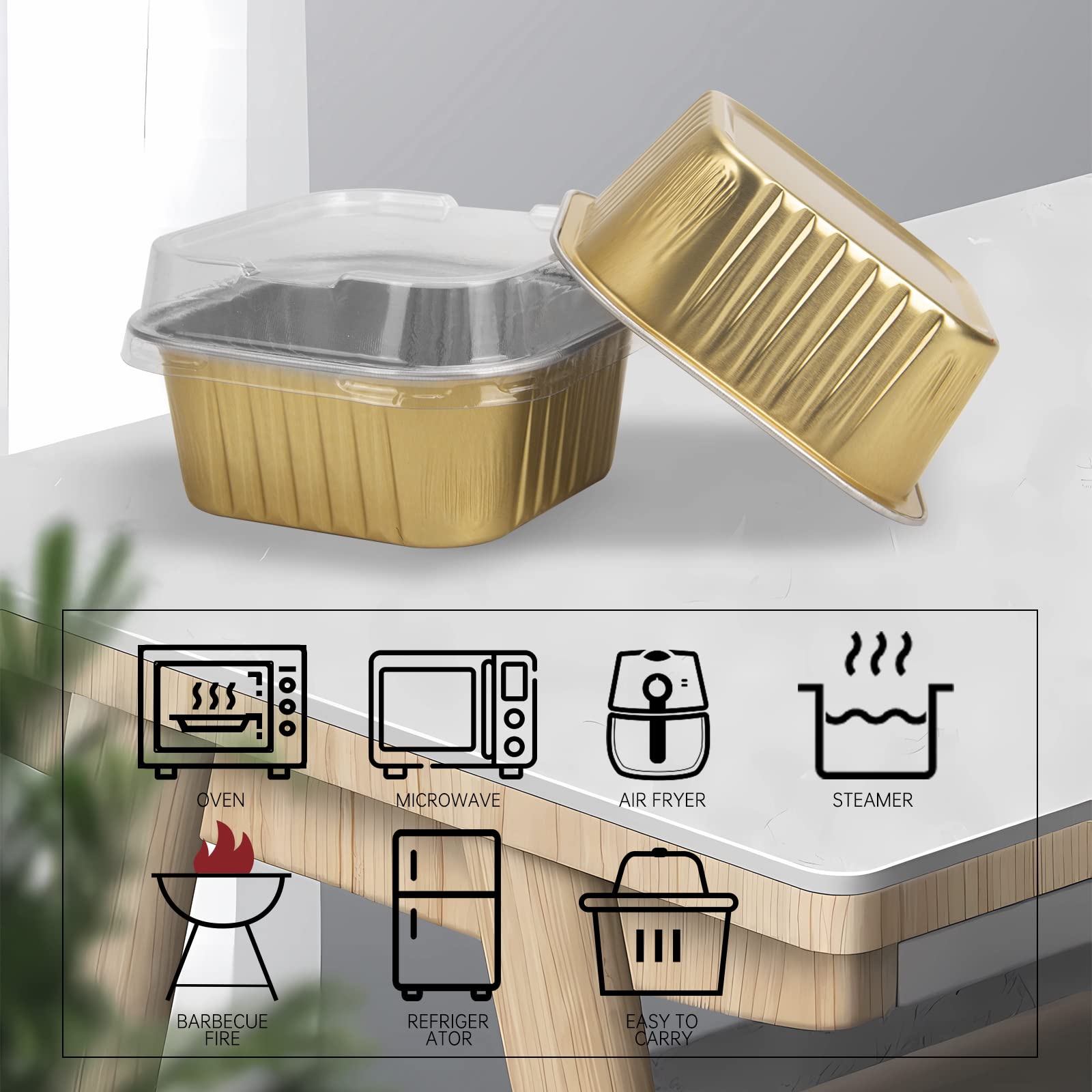 Zycozzn 5oz dessert cups with clear lids protect treats during serving.