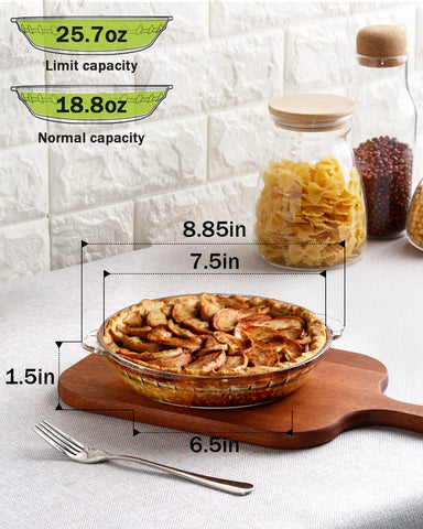 ZYER glass pie pan with handles provides easy monitoring and handling