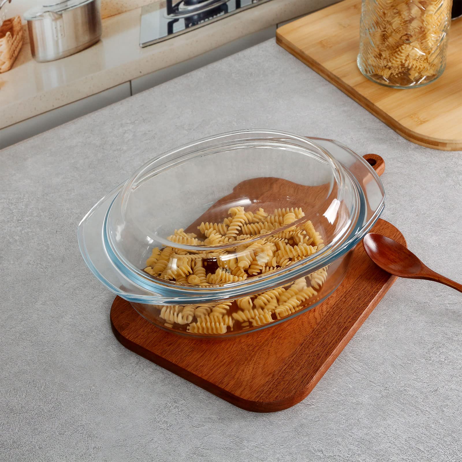 ZYER Mini-1 QT oval glass casserole for small dorm meals and easy cleanup.