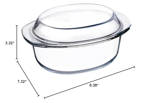 ZYER Mini-1 QT oval glass casserole after bake, showcases elegant table presentation.