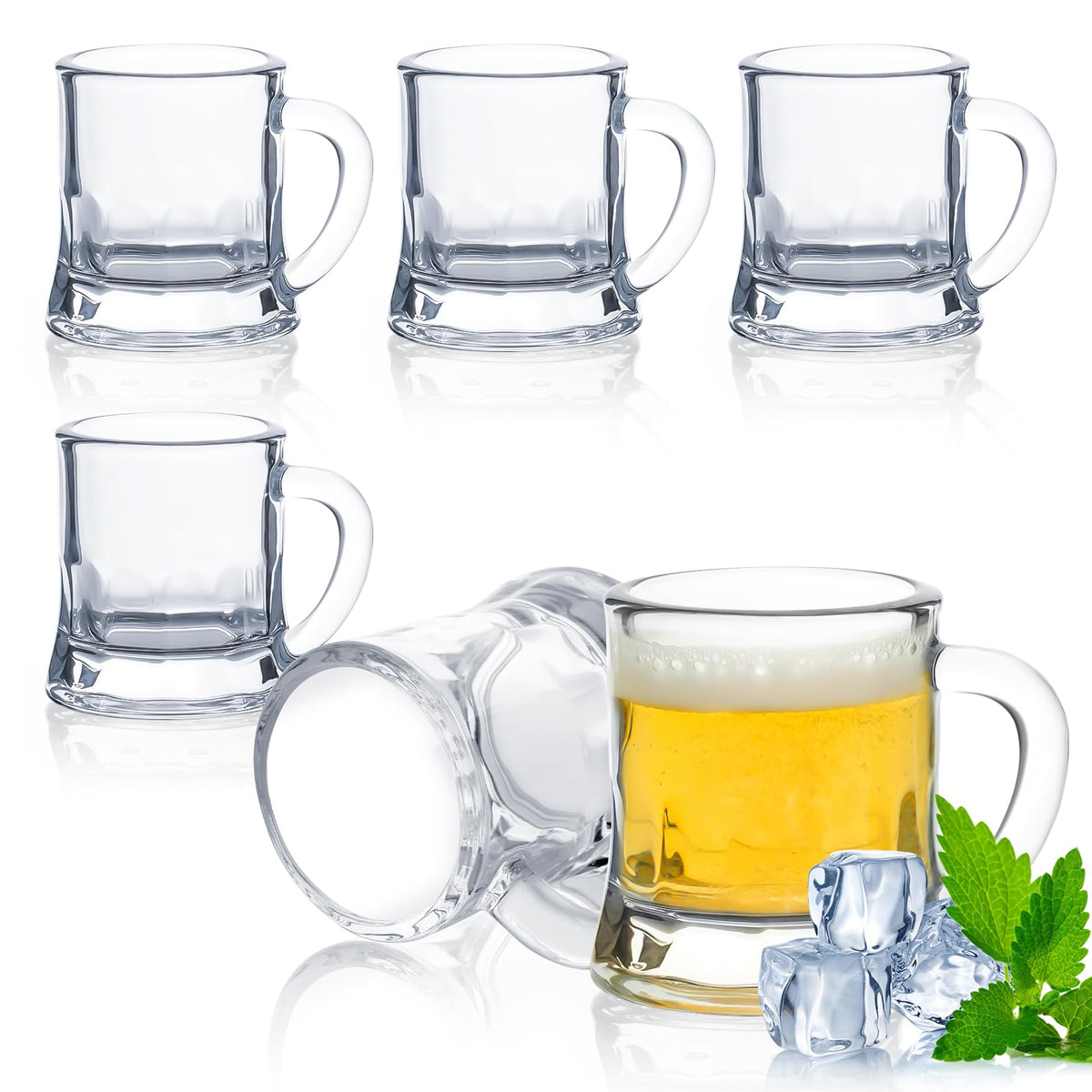 ZYFLSIYU mini beer mug shot glasses with handles for easy party toasts