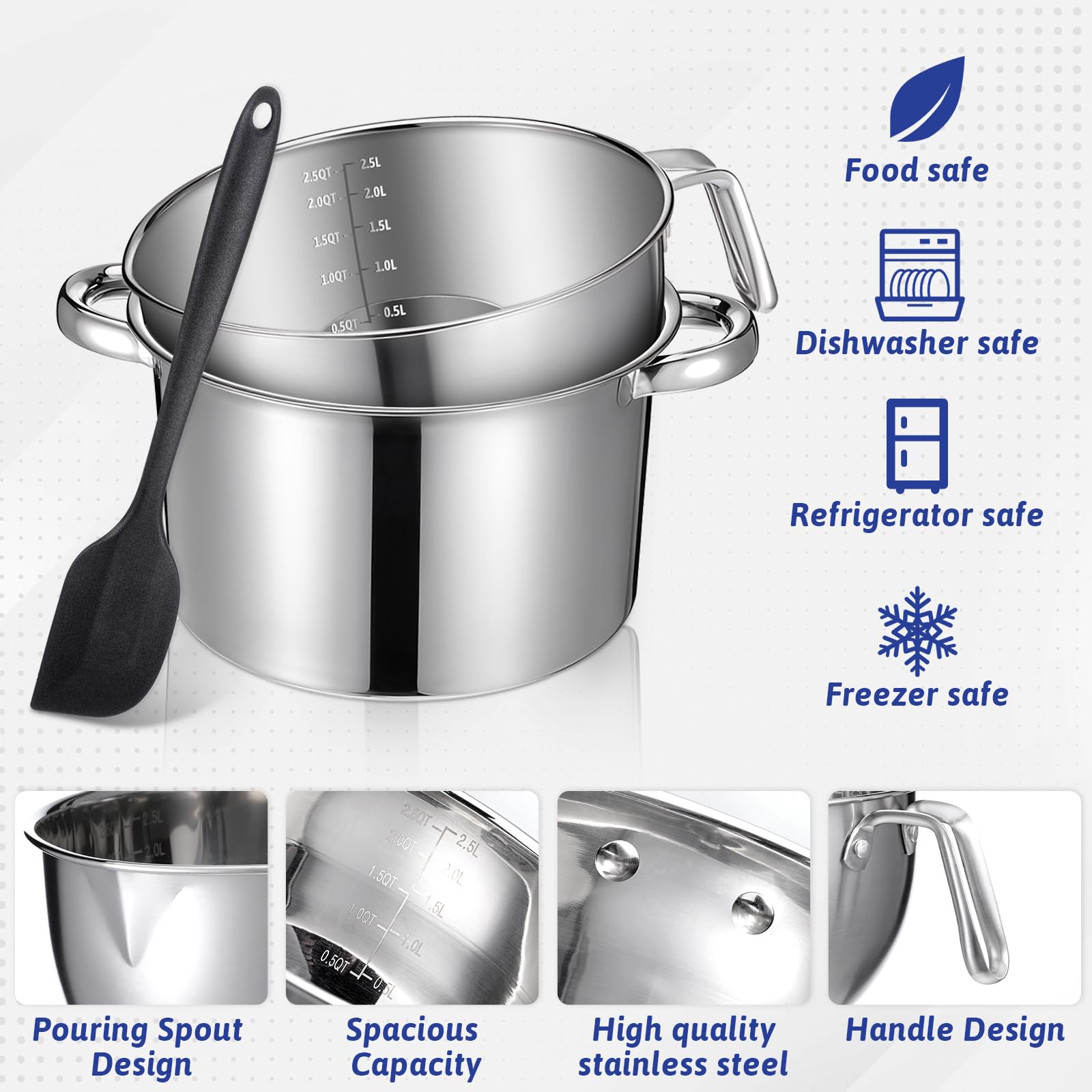 Zyghjort 4000ml stainless steel pot delivers even heating on induction.