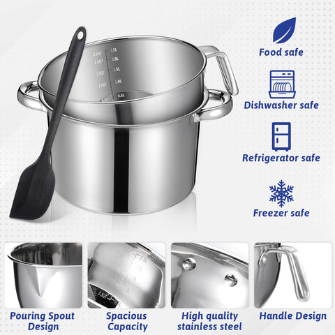 Zyghjort 4000ml stainless steel pot delivers even heating on induction.