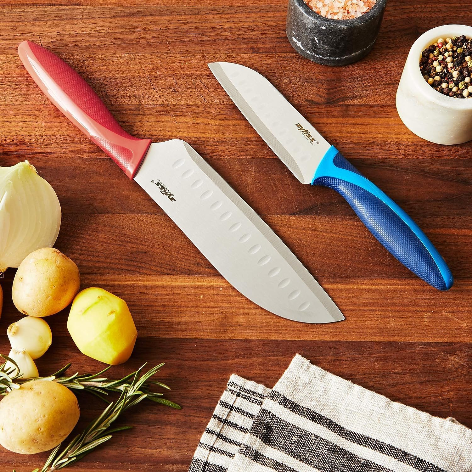Zyliss Santoku knife set packaging highlights durability and value.