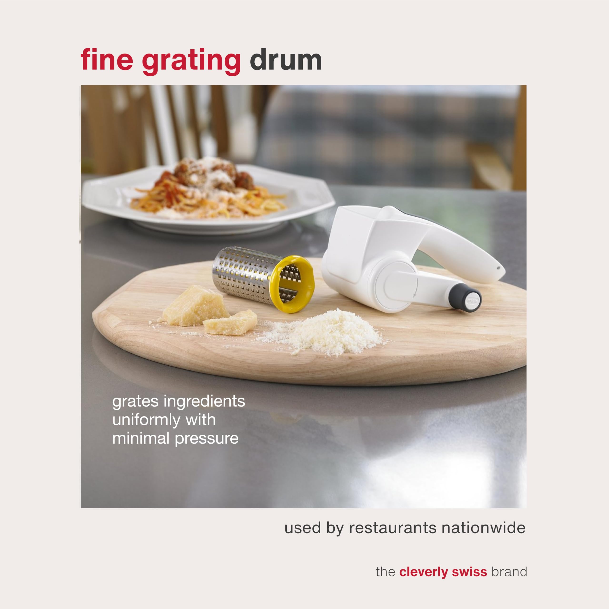Zyliss Classic Grater in use with right or left hand for comfort