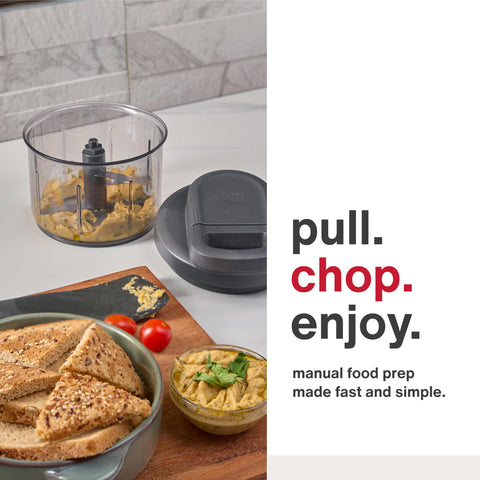 Zyliss Easy Pull booster arm supports even chopping for uniform results.