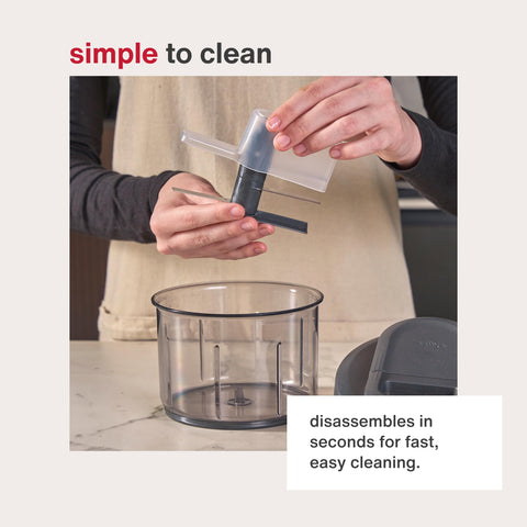 Zyliss Easy Pull ergonomic handle offers comfortable control during prep.