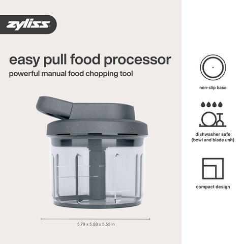 Zyliss Easy Pull non-slip feet keep the device stable on countertops.