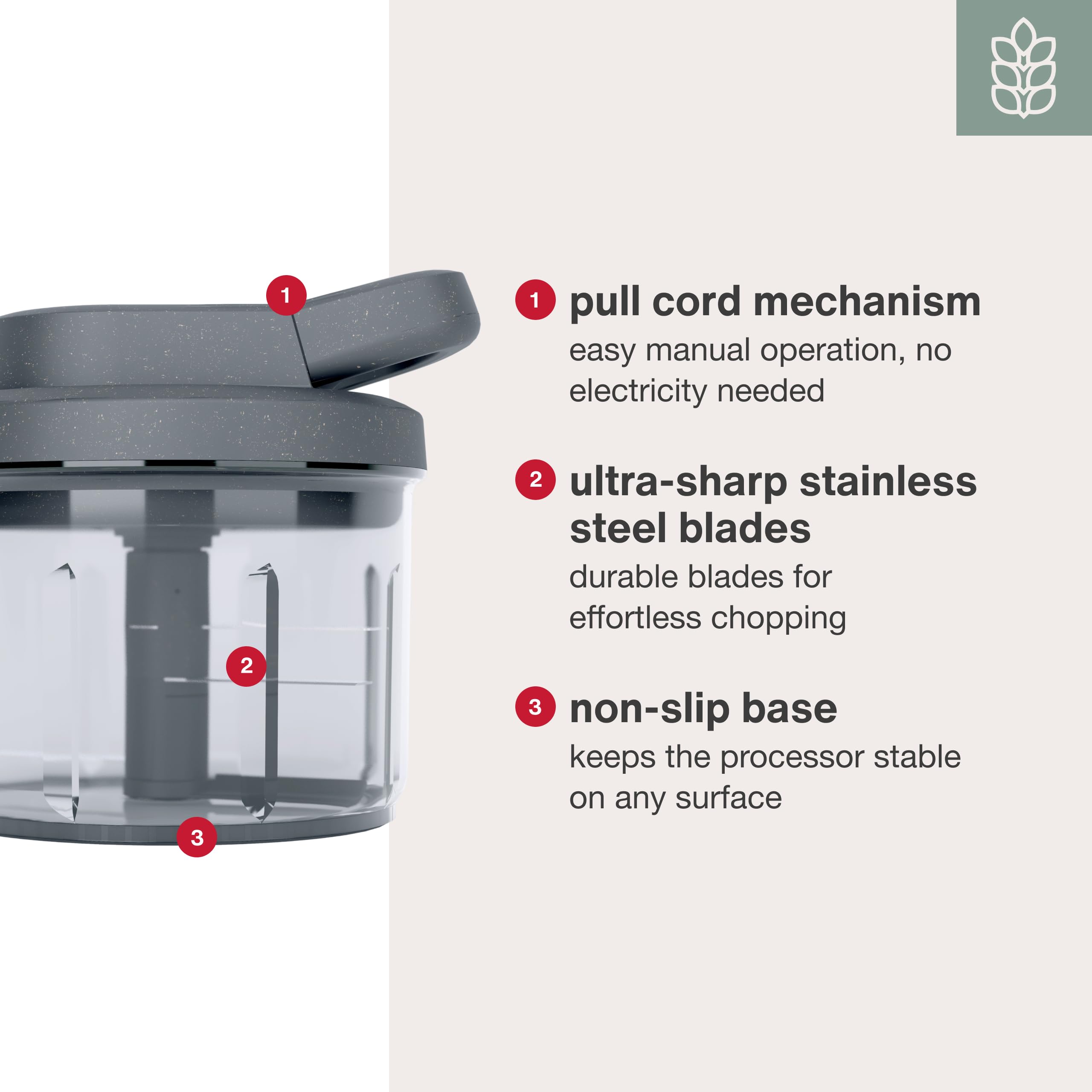 Zyliss Easy Pull safety food holder protects hands during slicing.