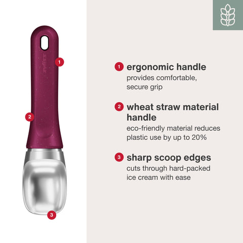 Zyliss ice cream scoop dishwasher-safe for easy cleaning