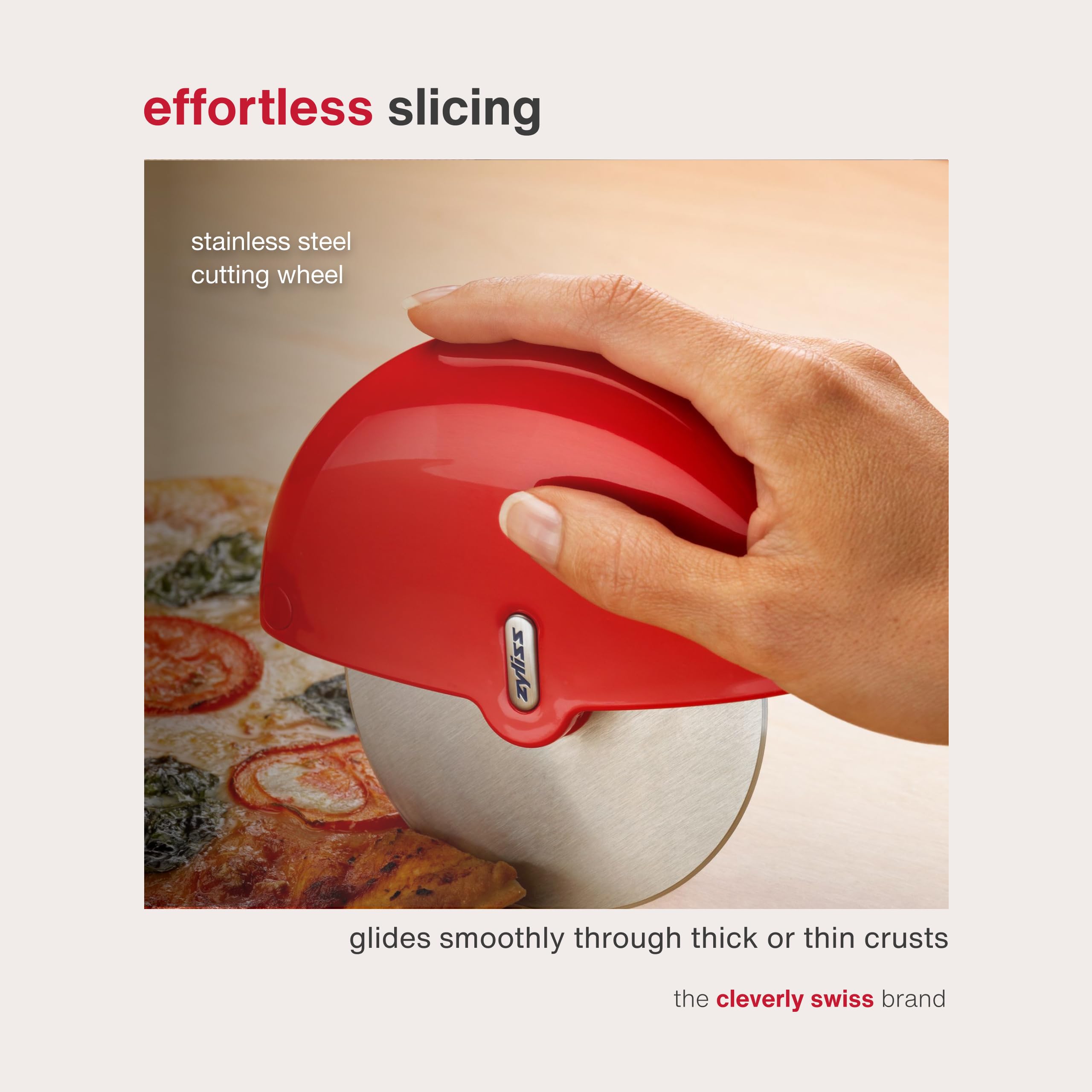 Zyliss pizza wheel ergonomic plastic handle for comfortable grip