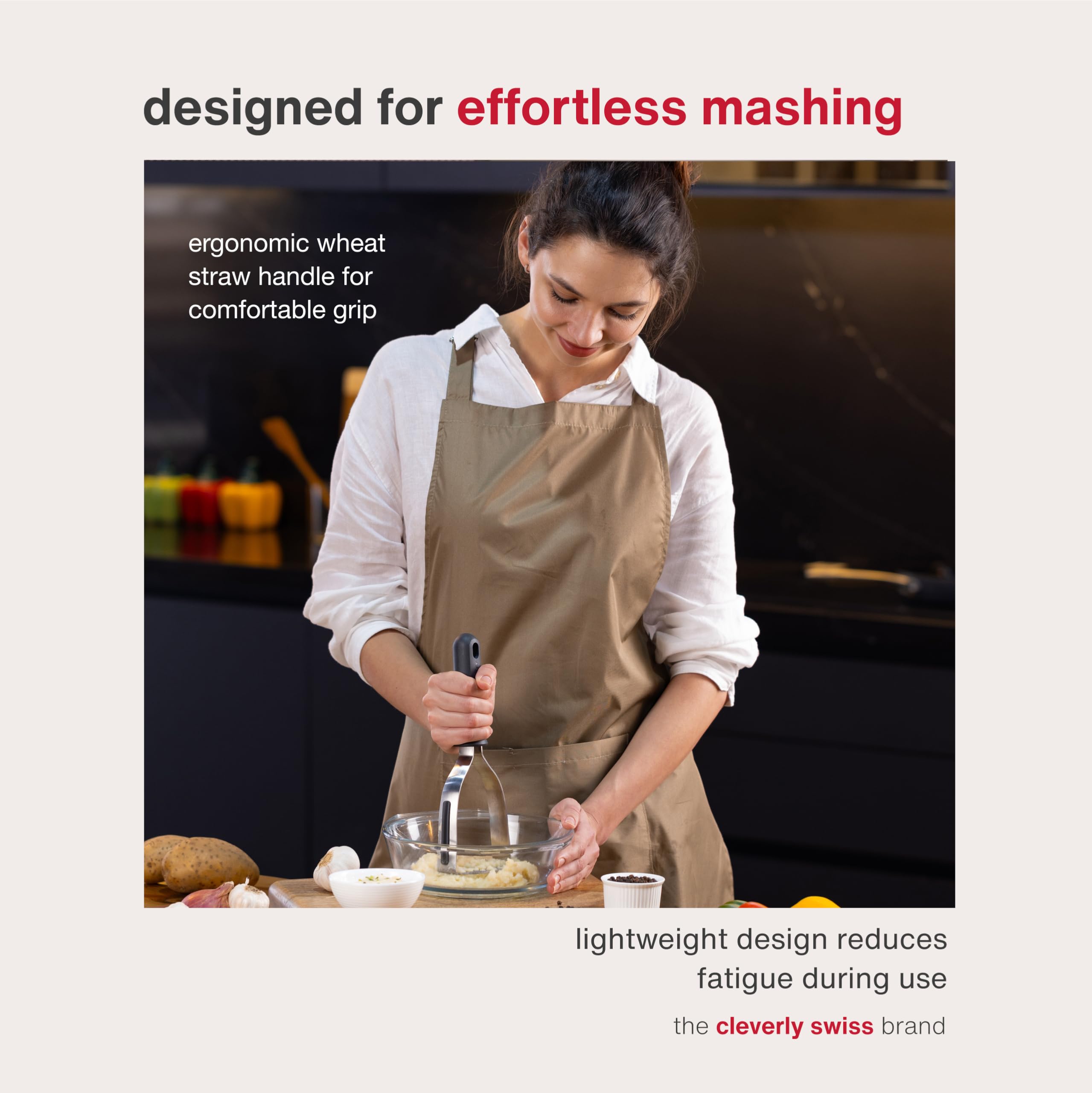 Zyliss masher handles avocados and soft vegetables with ease.