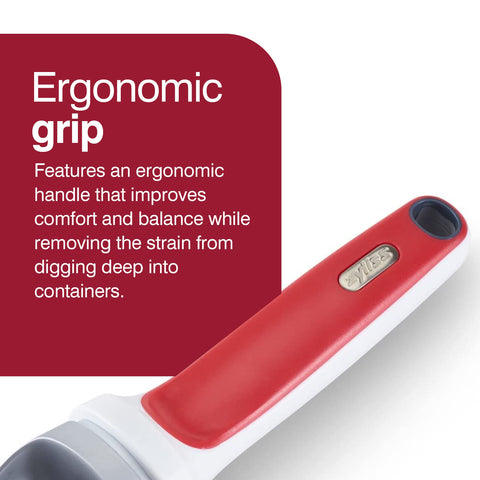 Zyliss Right Scoop hanging loop enables easy storage.