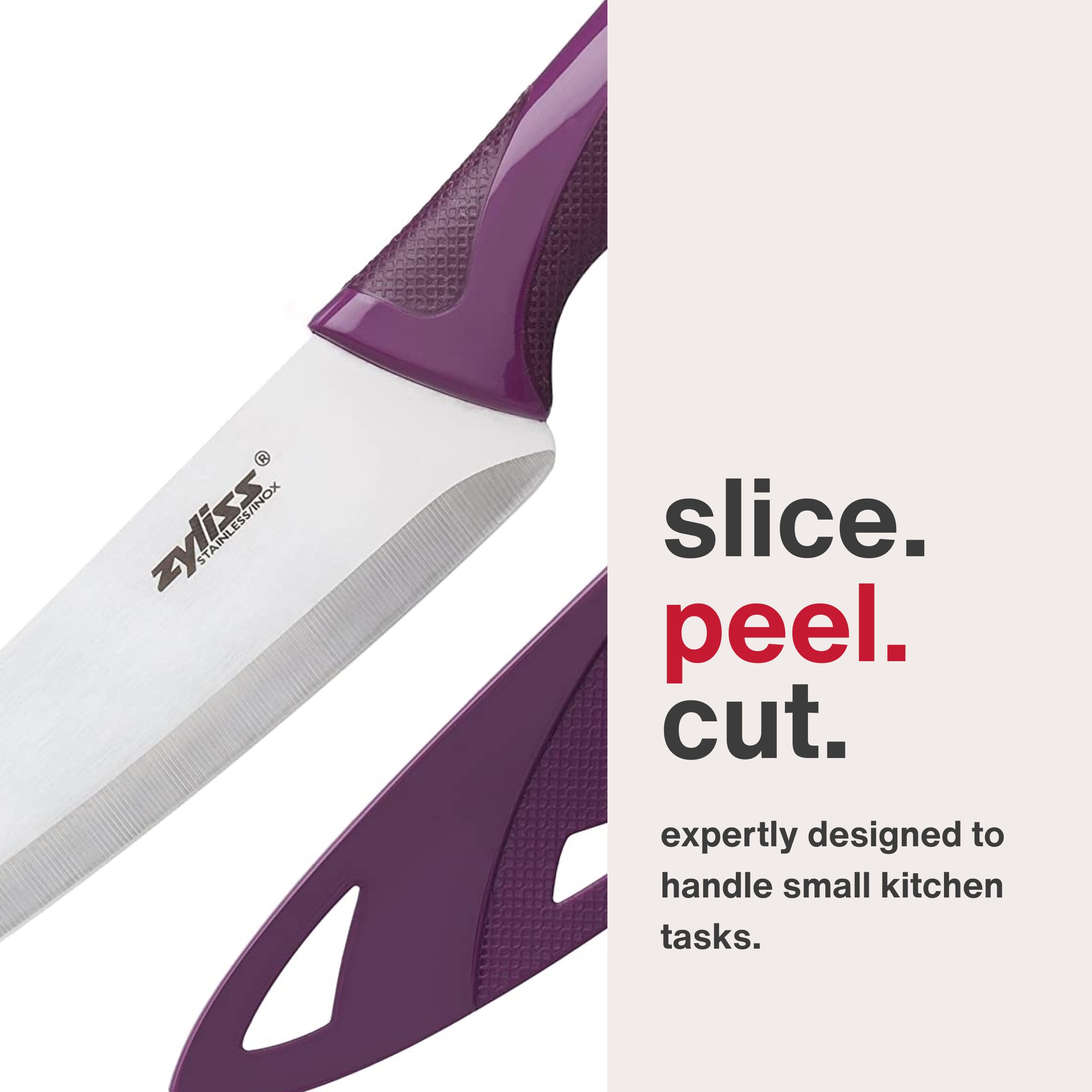 Zyliss utility knife soft-touch handle close-up for comfortable grip